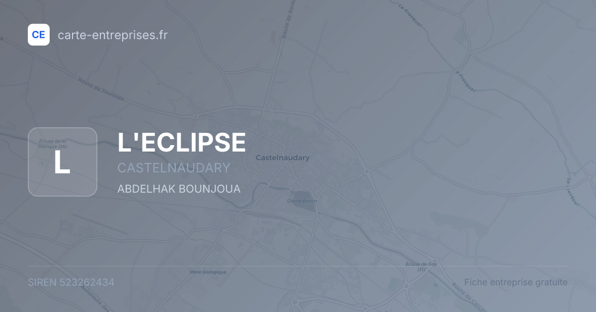 L'ECLIPSE — 523262434 — fiche entreprise