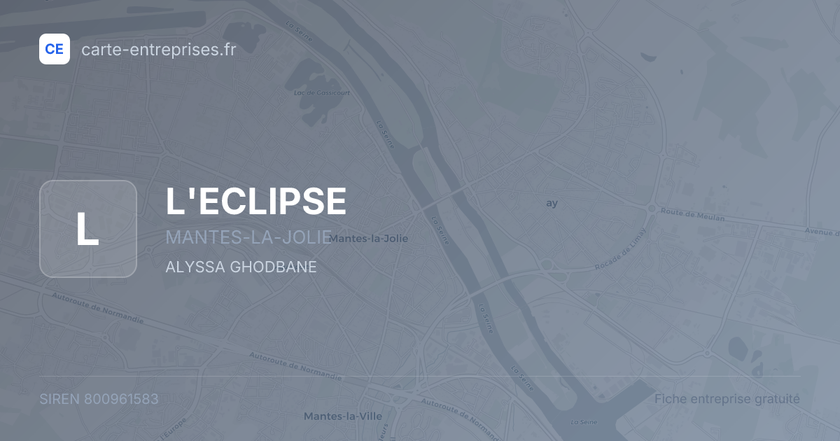L'ECLIPSE — 800961583 — fiche entreprise