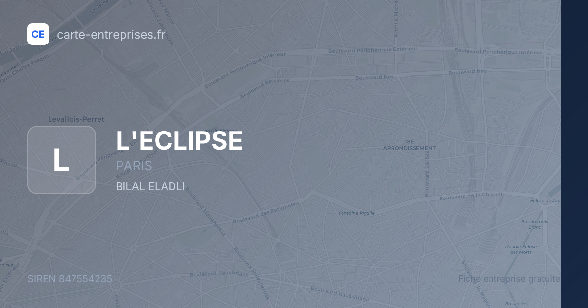 L'ECLIPSE — 847554235 — fiche entreprise