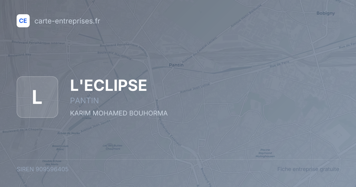 L'ECLIPSE — 909596405 — fiche entreprise
