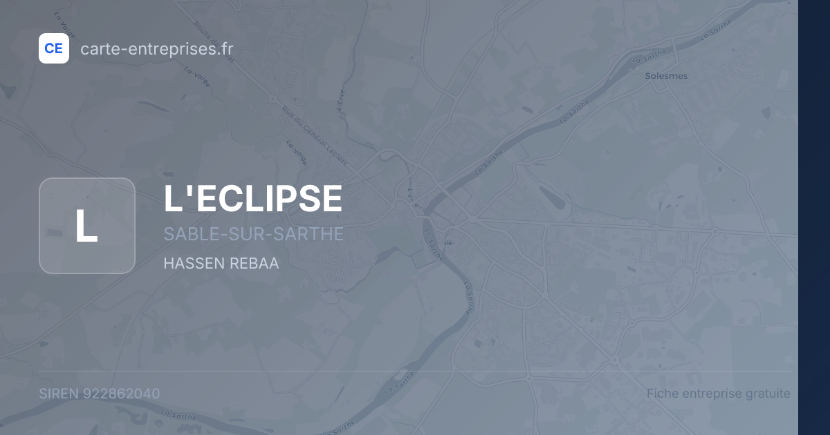 L'ECLIPSE — 922862040 — fiche entreprise