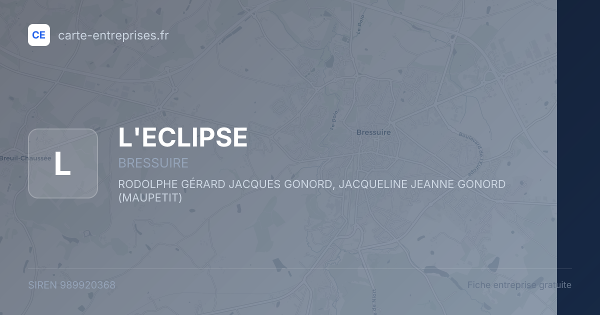 L'ECLIPSE — 989920368 — fiche entreprise