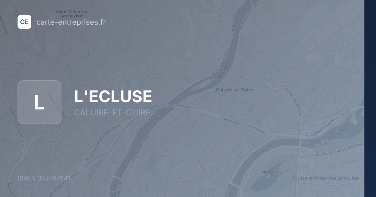 L'ECLUSE — 352767941 — fiche entreprise