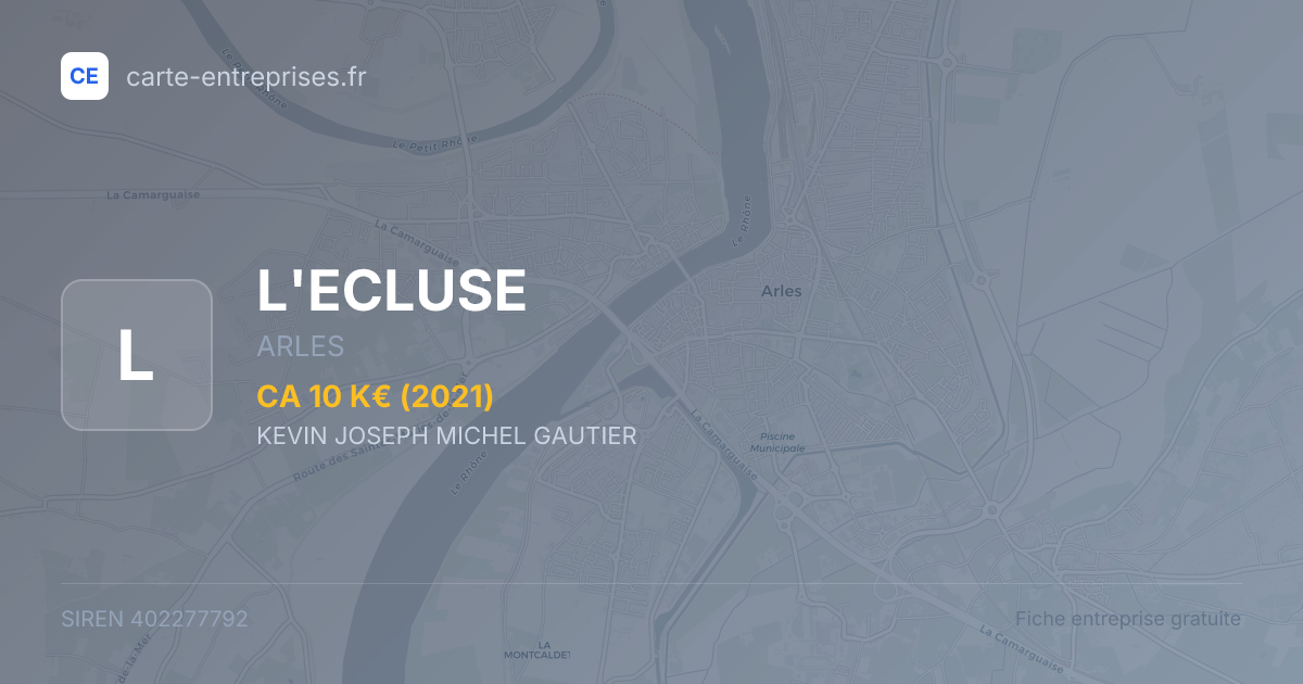 L'ECLUSE — 402277792 — fiche entreprise