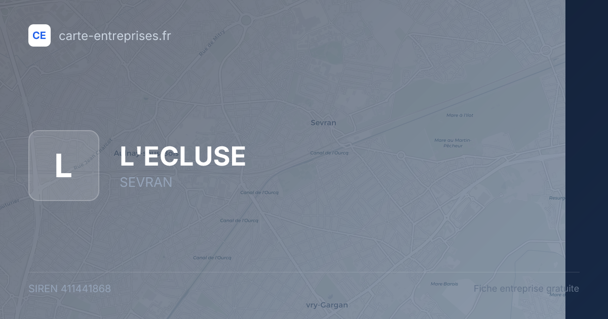 L'ECLUSE — 411441868 — fiche entreprise