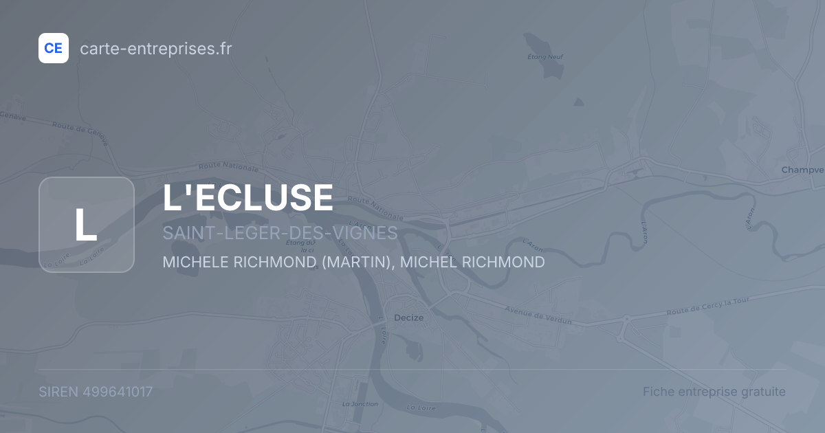 L'ECLUSE — 499641017 — fiche entreprise