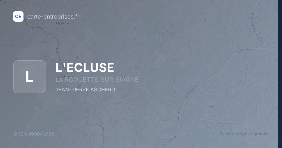 L'ECLUSE — 809043755 — fiche entreprise