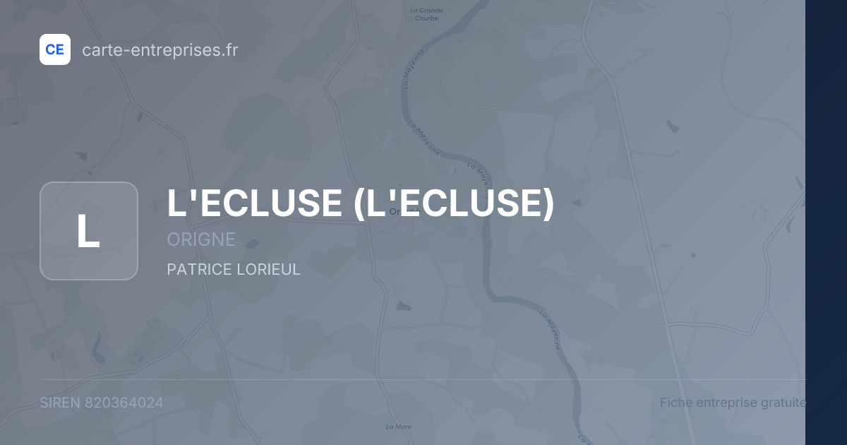 L'ECLUSE — 820364024 — fiche entreprise