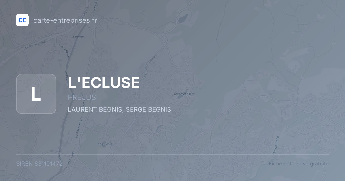 L'ECLUSE — 831101472 — fiche entreprise