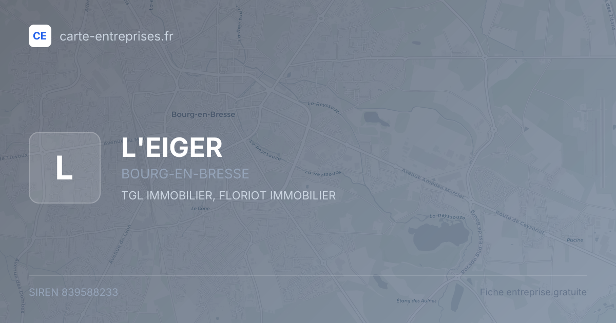 L'EIGER — 839588233 — fiche entreprise