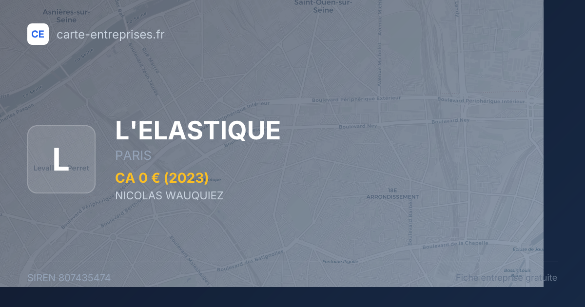 L'ELASTIQUE — 807435474 — fiche entreprise