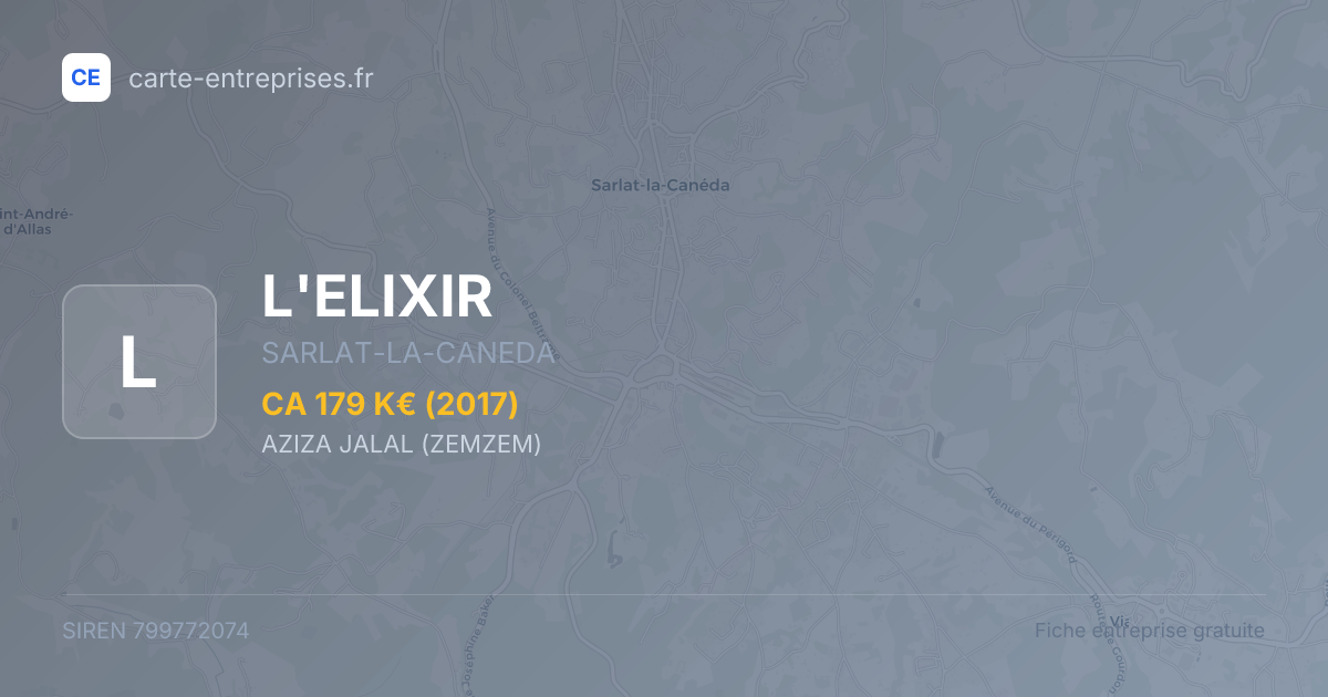L'ELIXIR — 799772074 — fiche entreprise