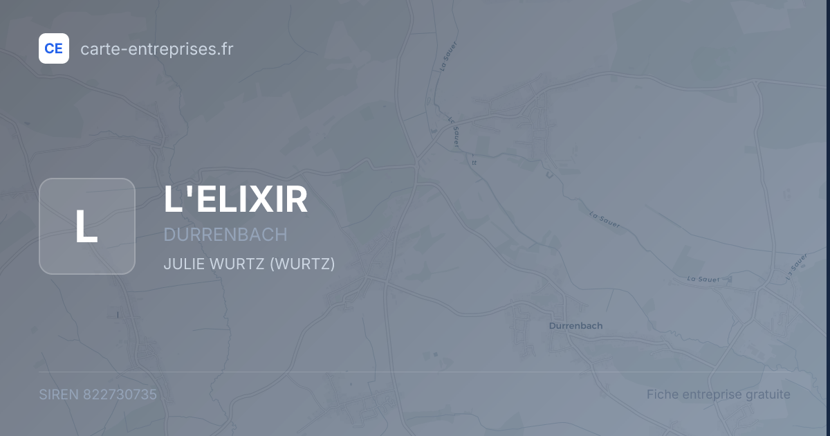 L'ELIXIR — 822730735 — fiche entreprise