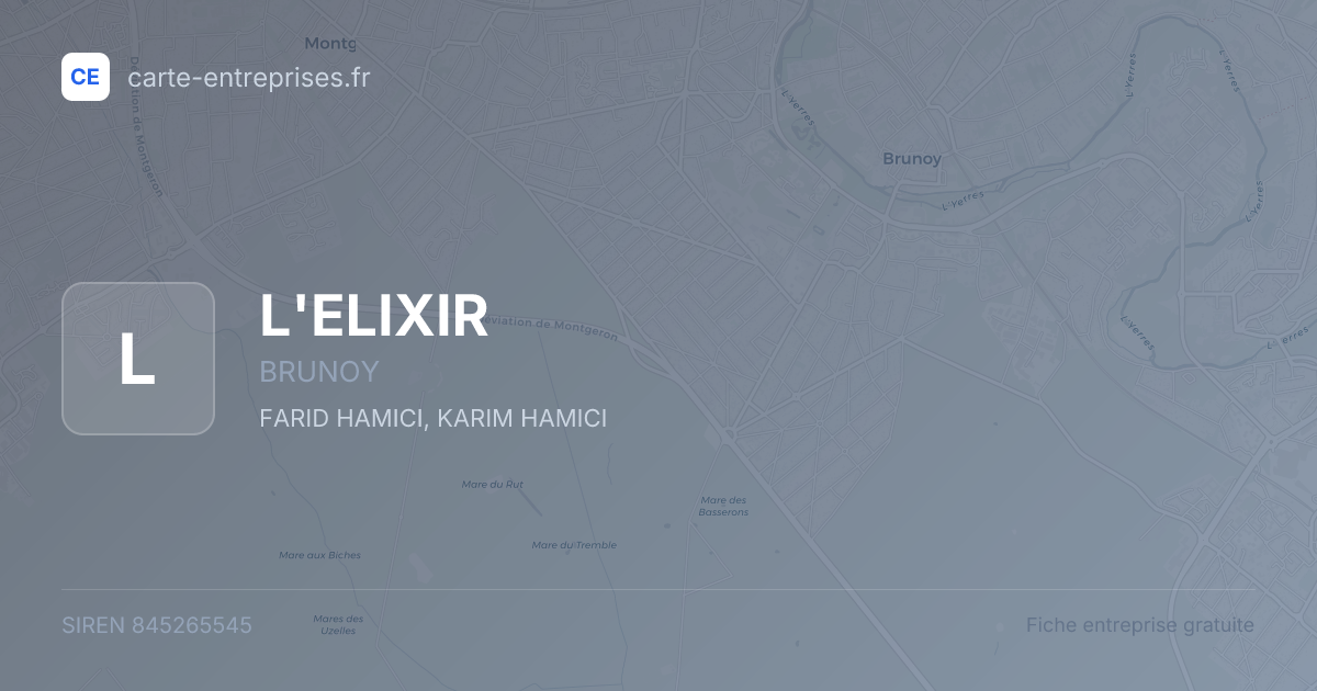 L'ELIXIR — 845265545 — fiche entreprise
