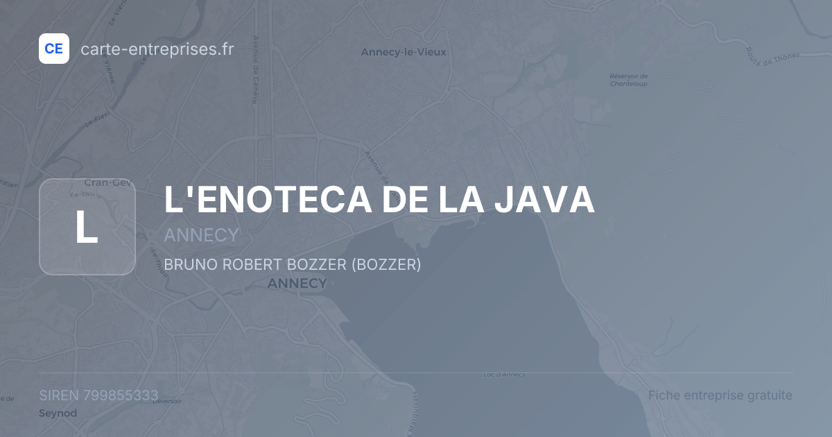 L'ENOTECA DE LA JAVA — 799855333 — fiche entreprise