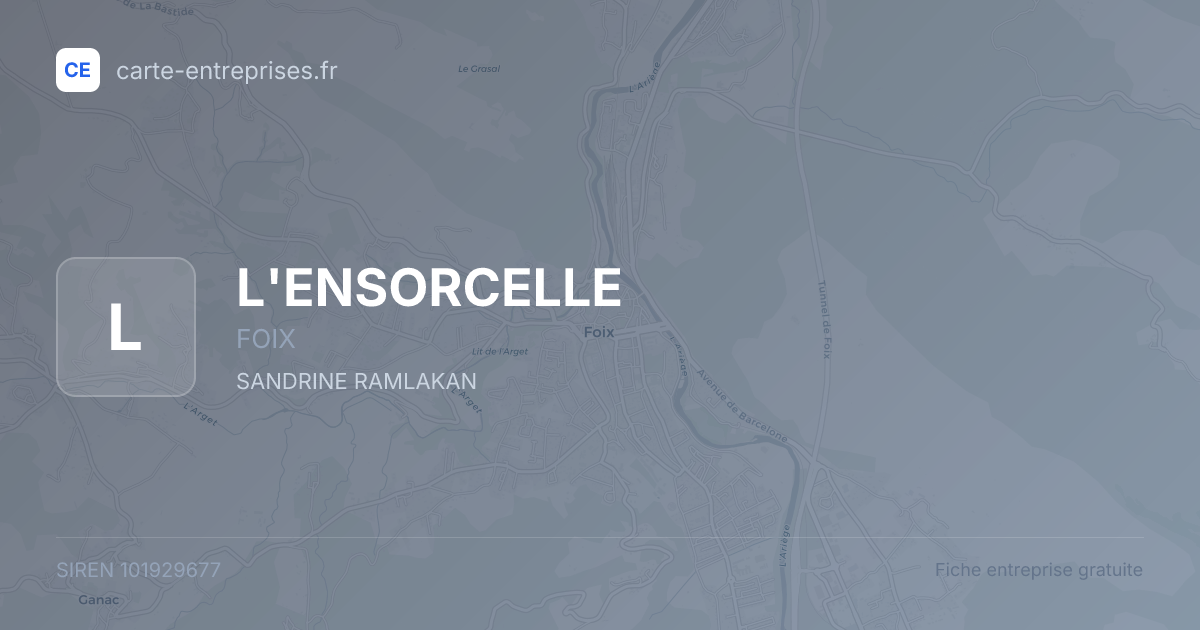 L'ENSORCELLE — 101929677 — fiche entreprise