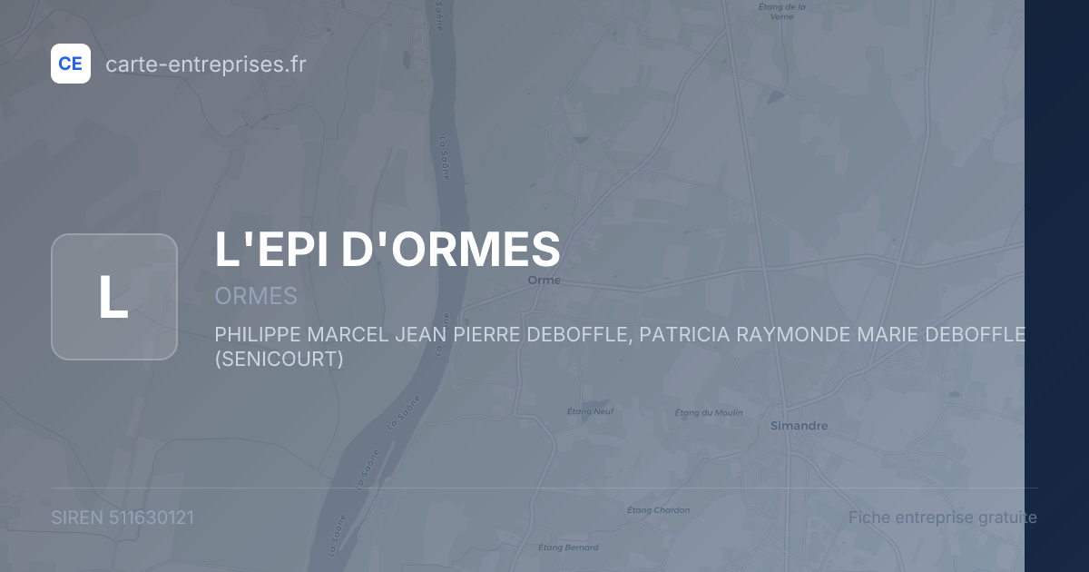 L'EPI D'ORMES — 511630121 — fiche entreprise