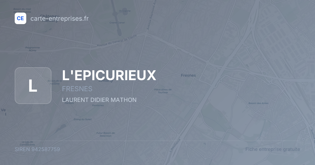 L'EPICURIEUX — 942587759 — fiche entreprise