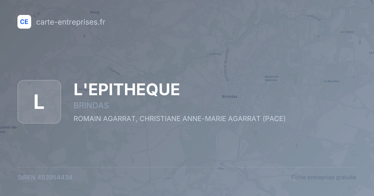 L'EPITHEQUE — 483954434 — fiche entreprise