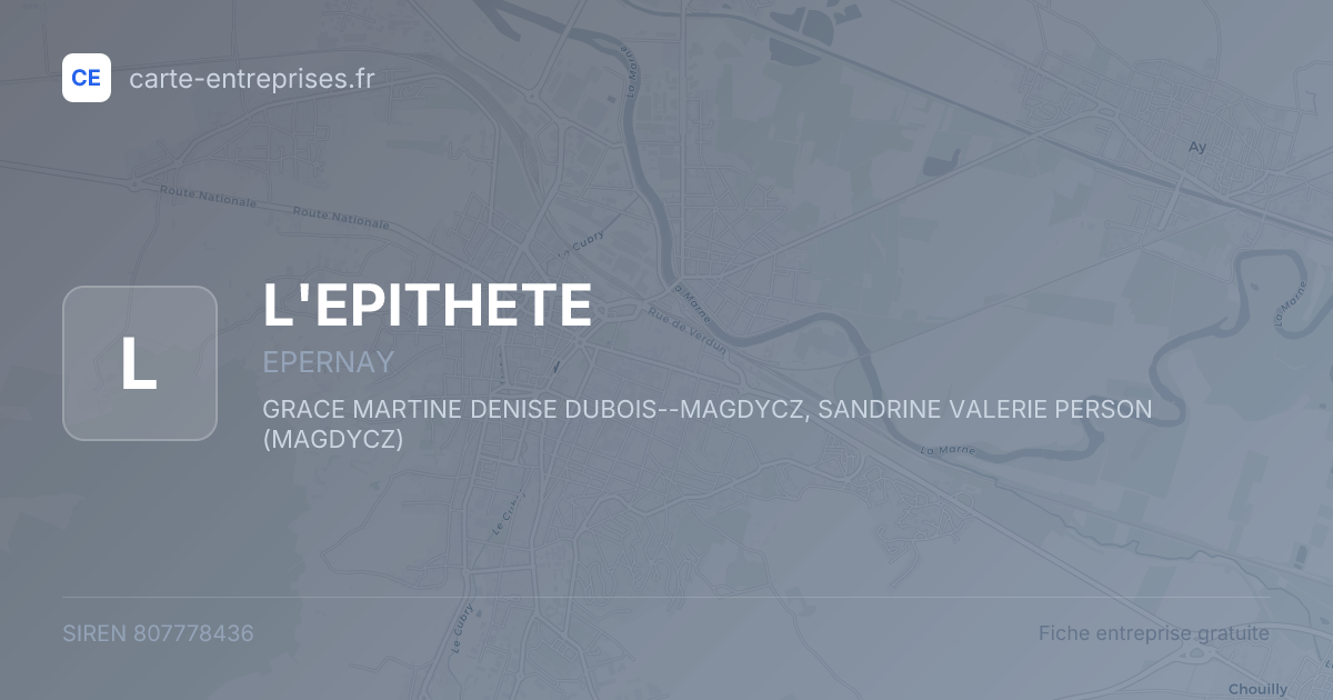 L'EPITHETE — 807778436 — fiche entreprise