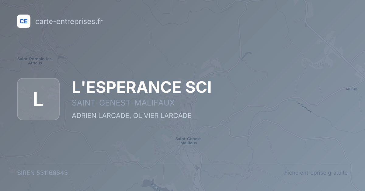 L'ESPERANCE SCI — 531166643 — fiche entreprise