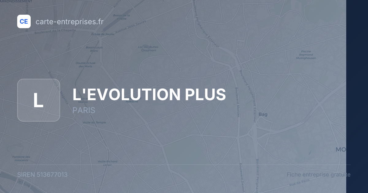 L'EVOLUTION PLUS — 513677013 — fiche entreprise