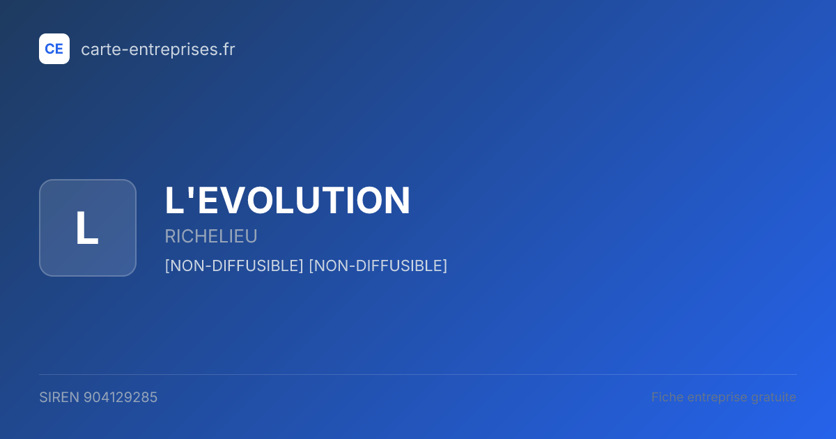 L'EVOLUTION — 904129285 — fiche entreprise