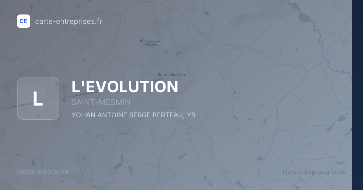 L'EVOLUTION — 995025129 — fiche entreprise