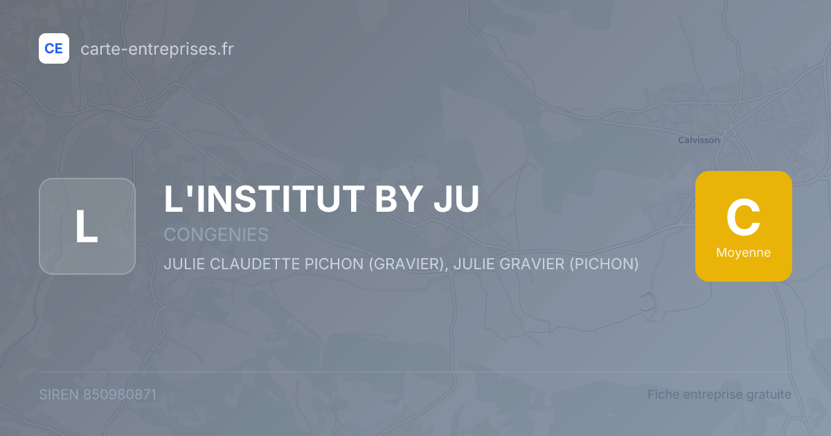 L'INSTITUT BY JU — 850980871 — fiche entreprise