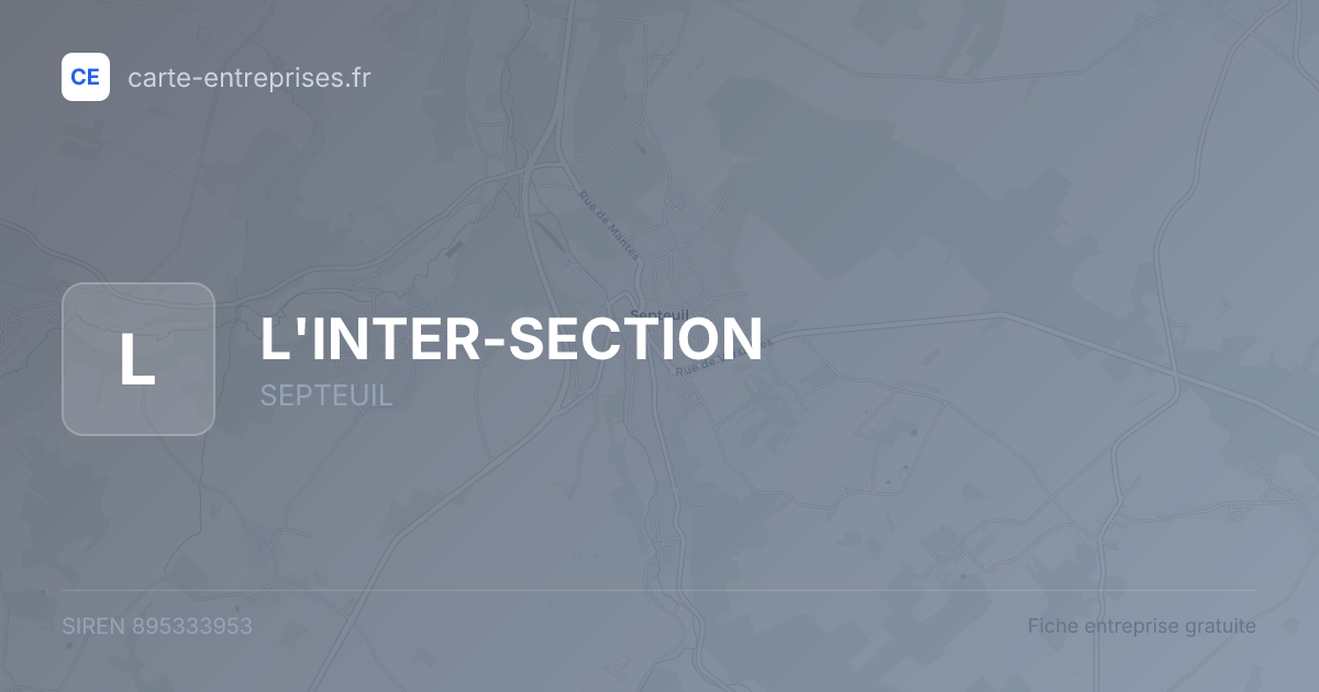 L'INTER-SECTION — 895333953 — fiche entreprise