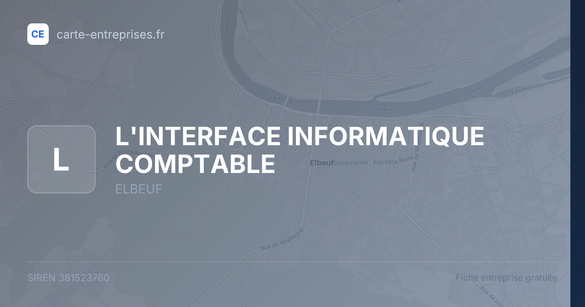 L'INTERFACE INFORMATIQUE COMPTABLE — 381523760 — fiche entreprise