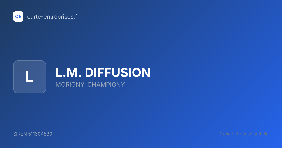 L.M. DIFFUSION — 511604530 — fiche entreprise