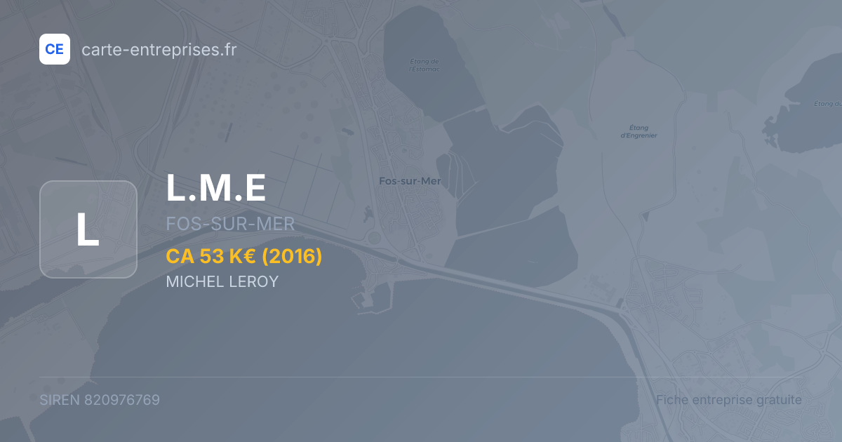 L.M.E — 820976769 — fiche entreprise