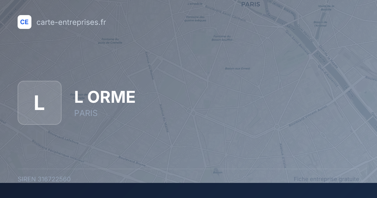 L ORME — 316722560 — fiche entreprise