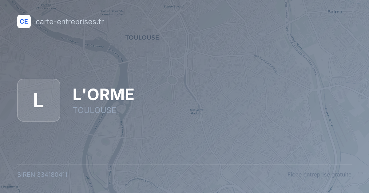 L'ORME — 334180411 — fiche entreprise