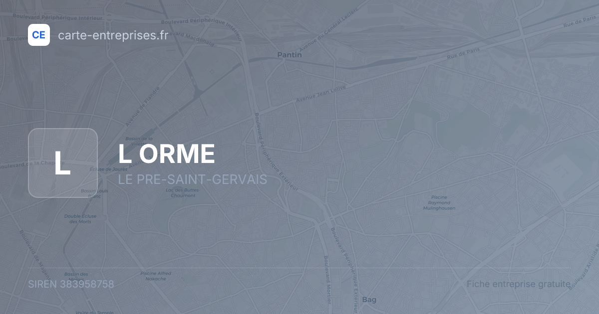L ORME — 383958758 — fiche entreprise