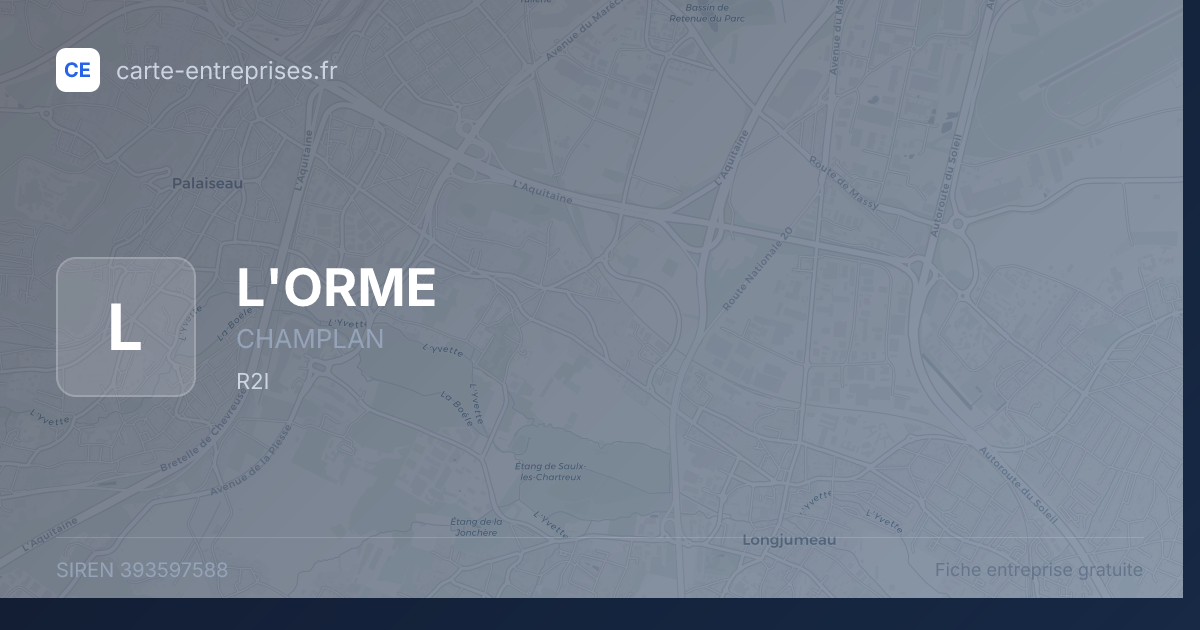 L'ORME — 393597588 — fiche entreprise