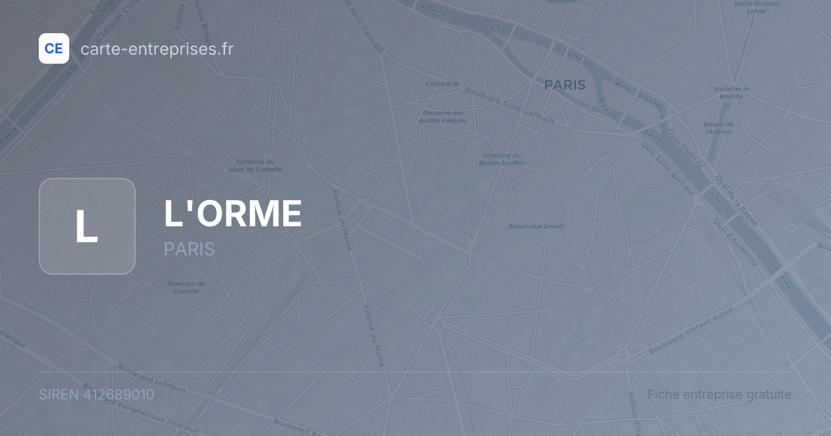 L'ORME — 412689010 — fiche entreprise