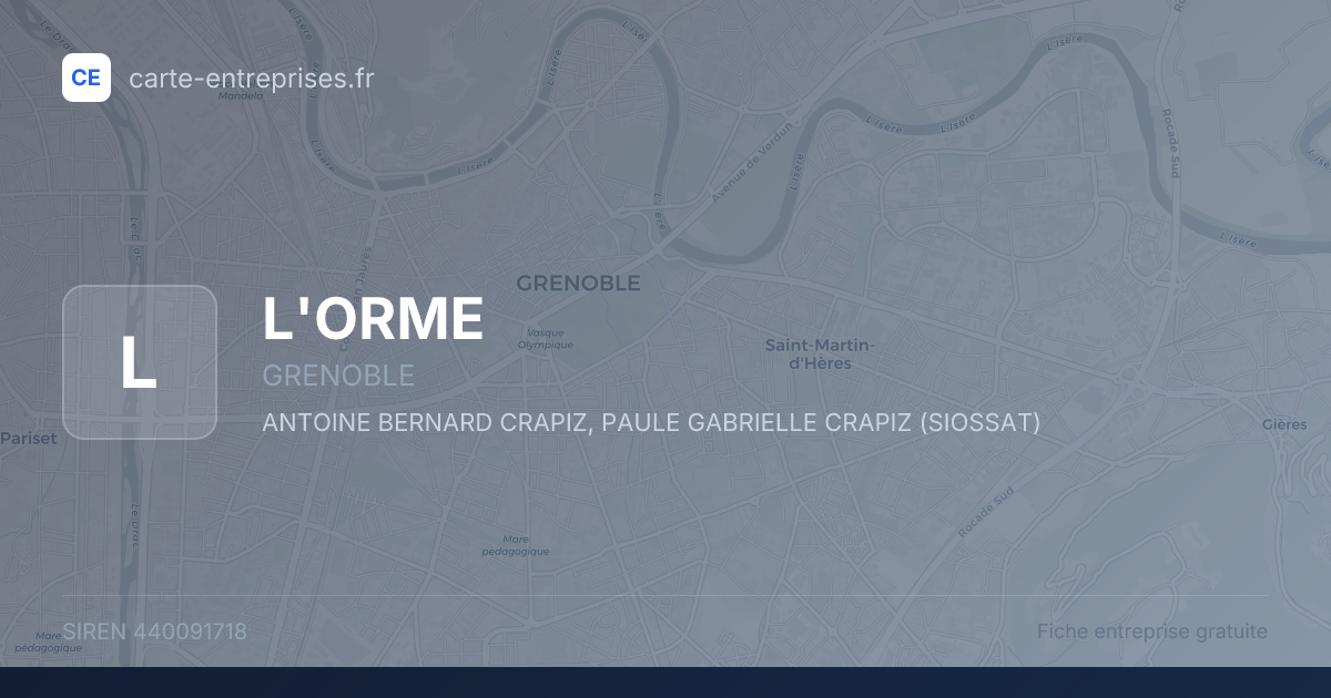 L'ORME — 440091718 — fiche entreprise