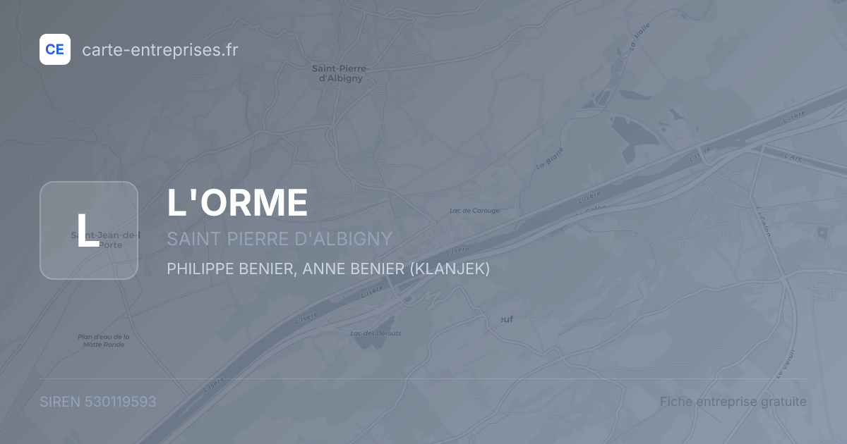L'ORME — 530119593 — fiche entreprise