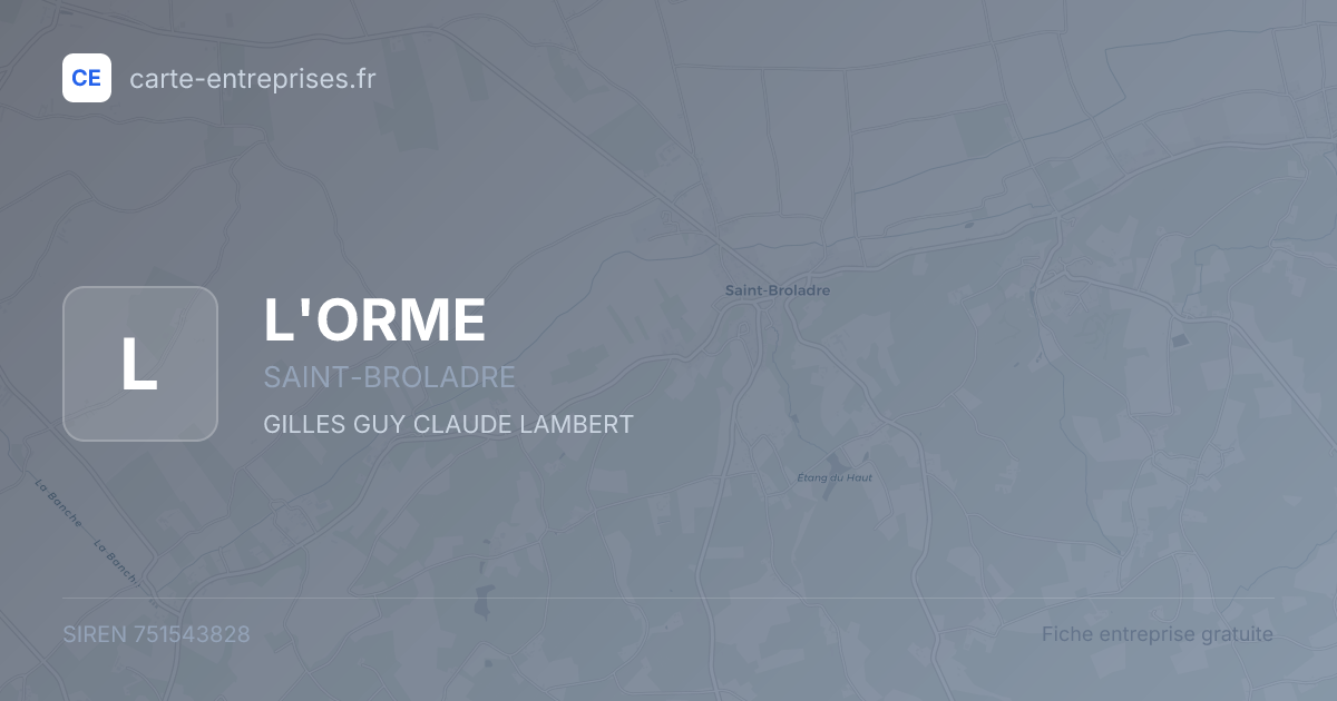 L'ORME — 751543828 — fiche entreprise