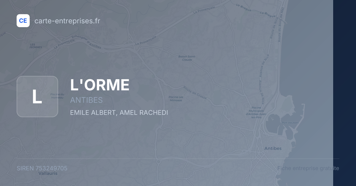 L'ORME — 753249705 — fiche entreprise