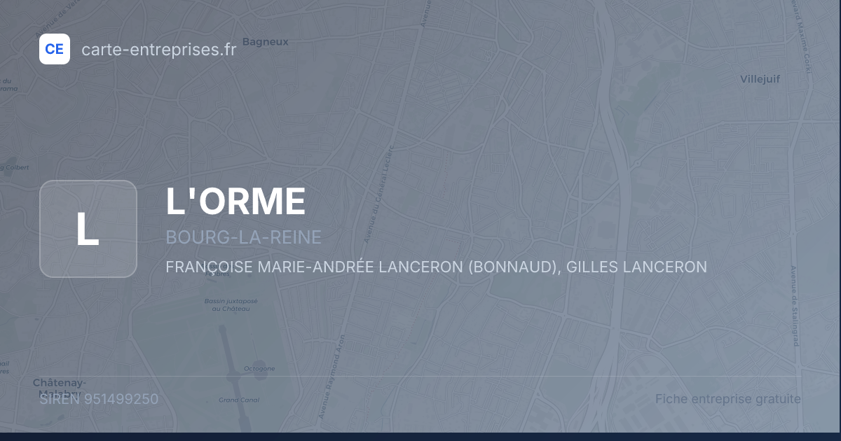 L'ORME — 951499250 — fiche entreprise