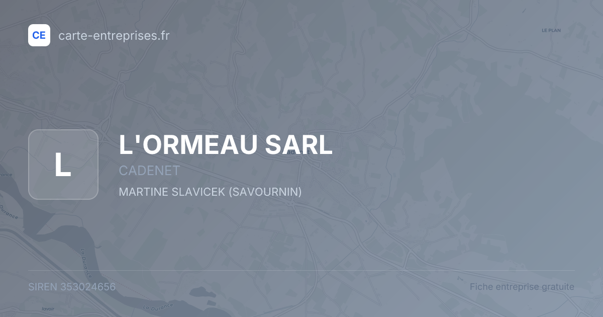 L'ORMEAU SARL — 353024656 — fiche entreprise