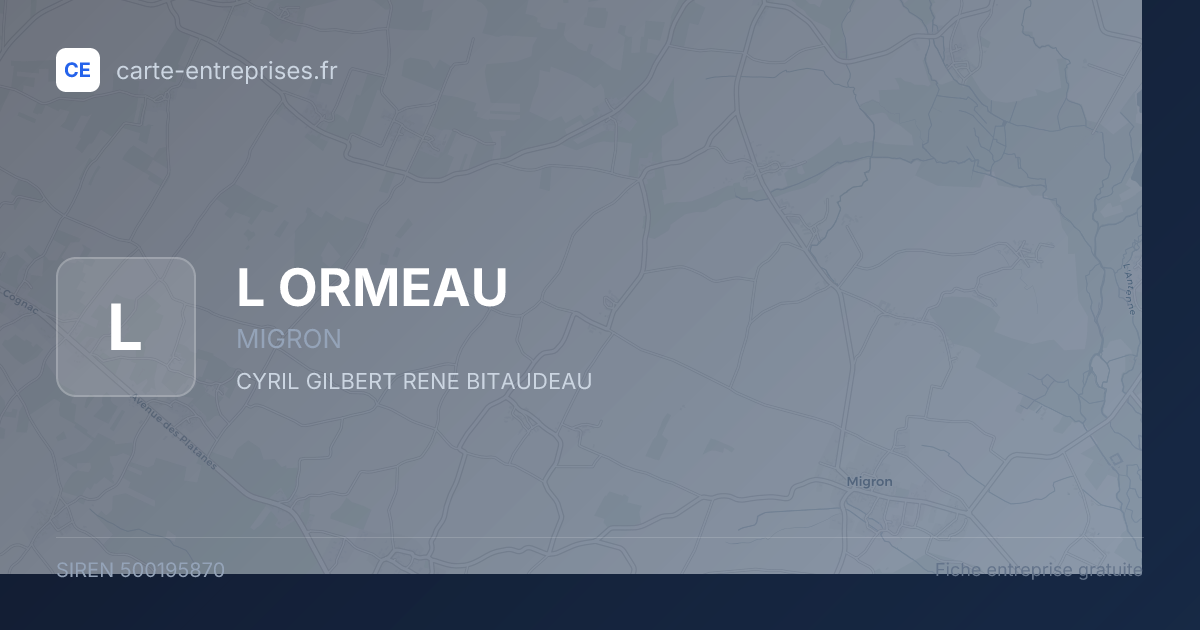 L ORMEAU — 500195870 — fiche entreprise