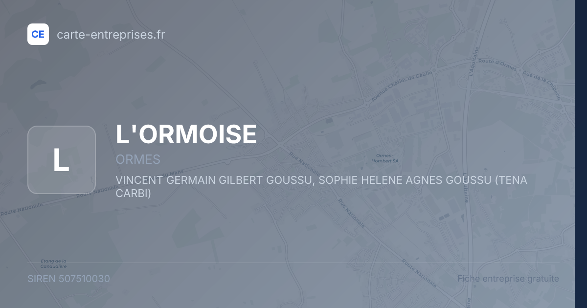 L'ORMOISE — 507510030 — fiche entreprise