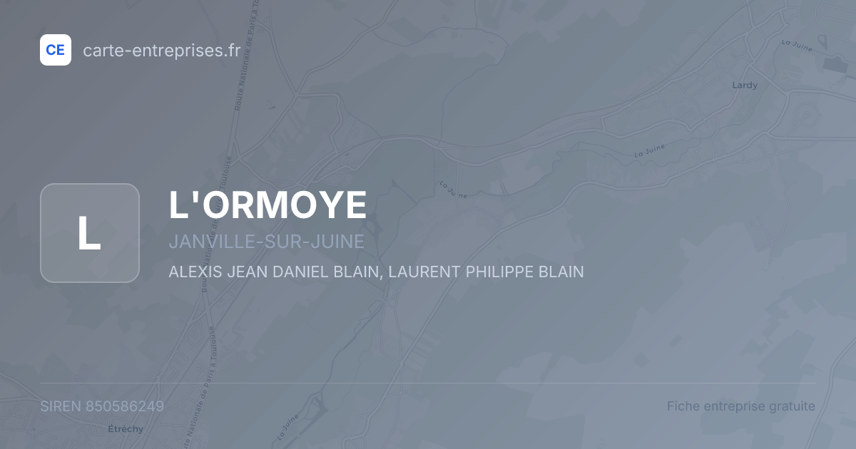L'ORMOYE — 850586249 — fiche entreprise