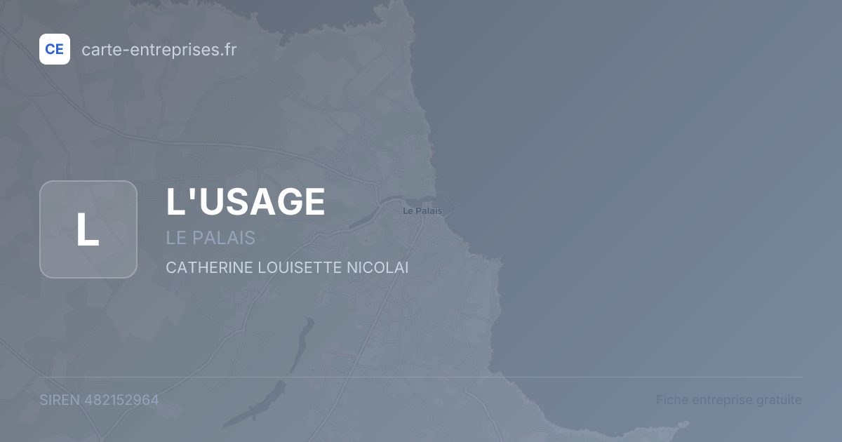 L'USAGE — 482152964 — fiche entreprise