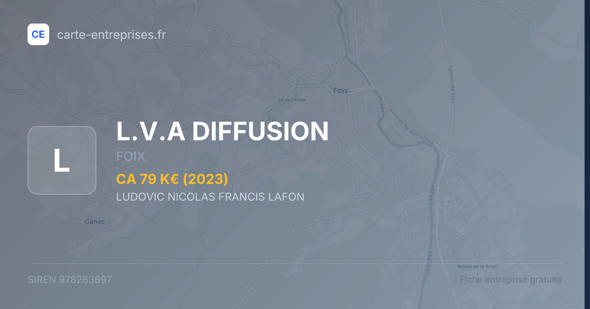 L.V.A DIFFUSION — 978263697 — fiche entreprise