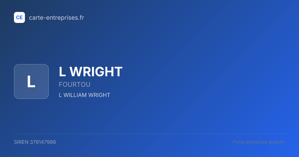 L WRIGHT — 379147986 — fiche entreprise